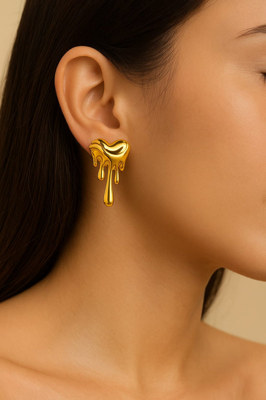 Melted Heart Statement Drip Studs