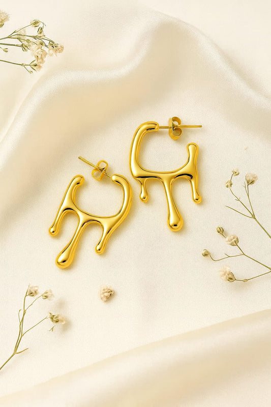 Abstract Melting Statement Drip Earrings